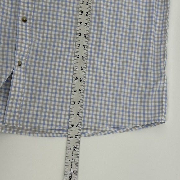 Poncho The Catfish Long Sleeve Shirt 2XL Outdoors Fishing Plaid Blue Gray Vent - Picture 12 of 12